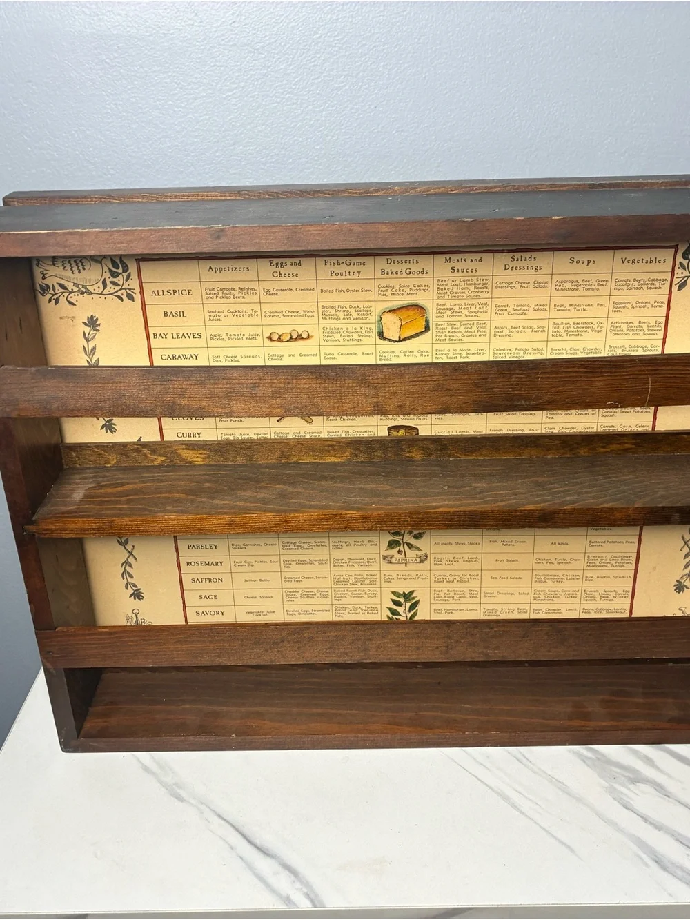 Three Mountaineers Herbs & Spices Wall Spice Rack Cabinet